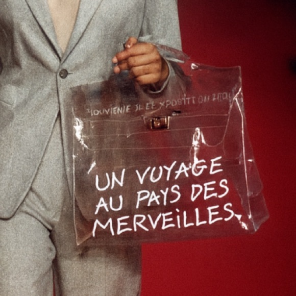 Hermès Vintage Transparent Kelly PVC Tote Souvenir de l’Exposition Clear Handbag - Picture 1 of 6